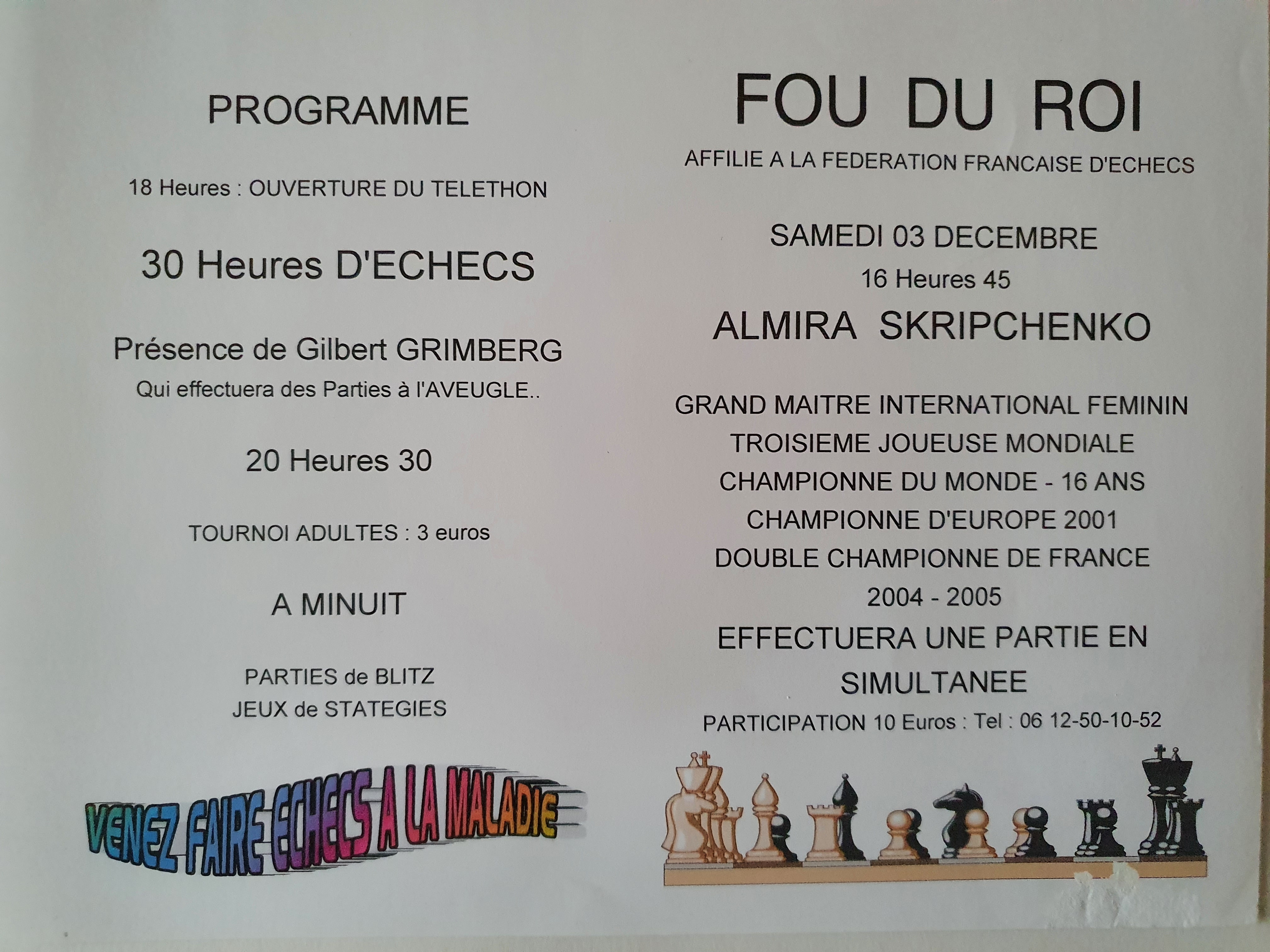 Programme du Télethon de Villepreux 2005