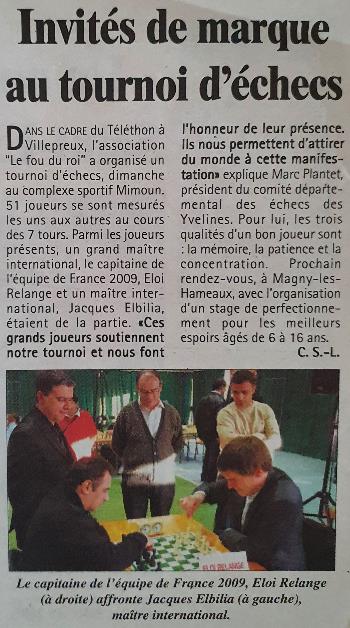 Eloi Relange, Grand Maître International depuis 1998 présent au Téléthon de Villepreux